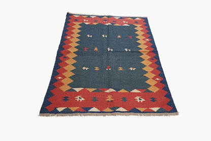  Kilim Qashqai - 13159 (151x105 cm) - Premium Kelim from German Carpet Shop - Just €142! Shop now at German Carpet Shop