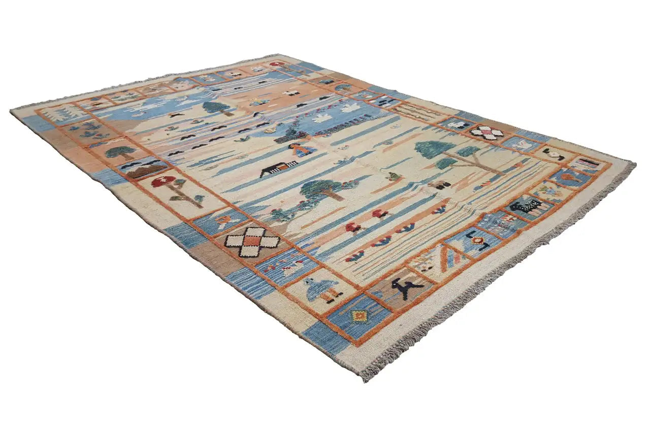  Kilim Qashqai  - 605610 (206x152 cm) - Premium Kelim from German Carpet Shop - Just €430! Shop now at German Carpet Shop